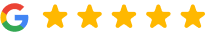 Google logo with five yellow stars indicating a five-star review rating for Ascension Smiles Family Dentistry.